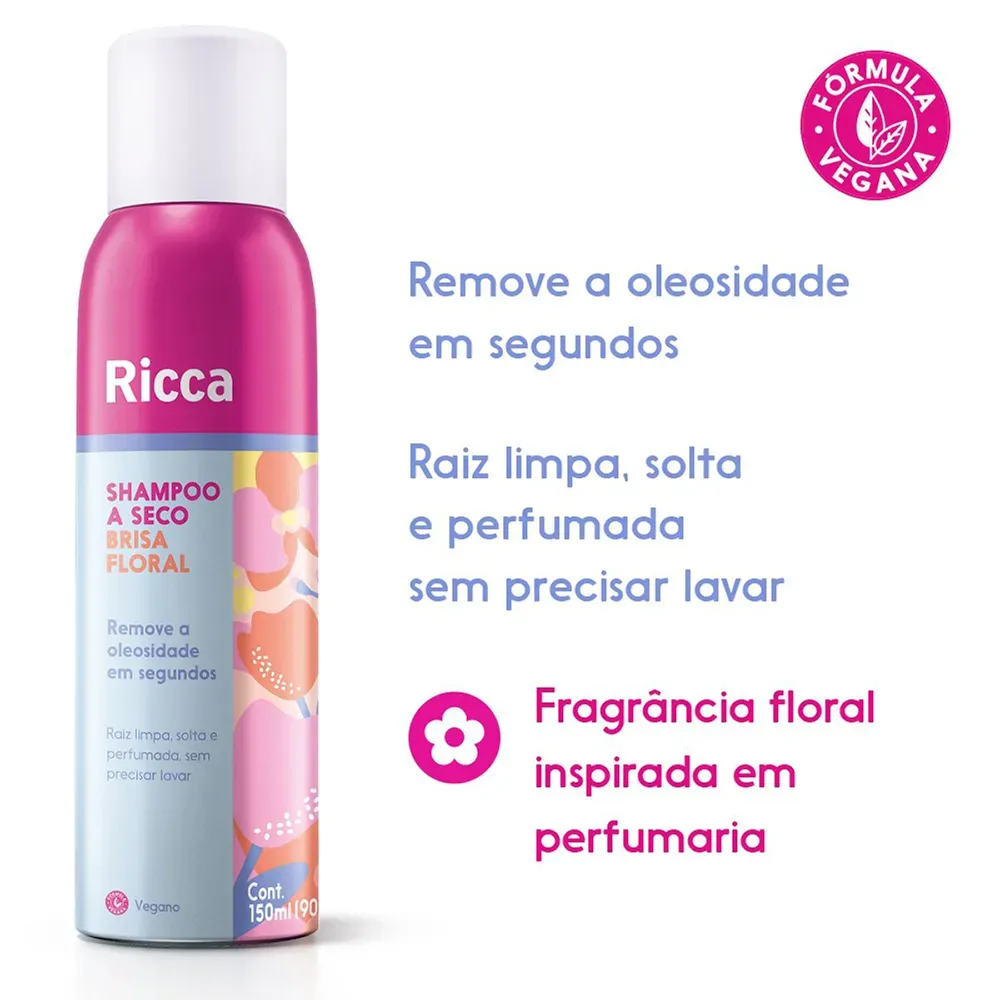 Shampoo A Seco Ricca Brisa Floral 150ml